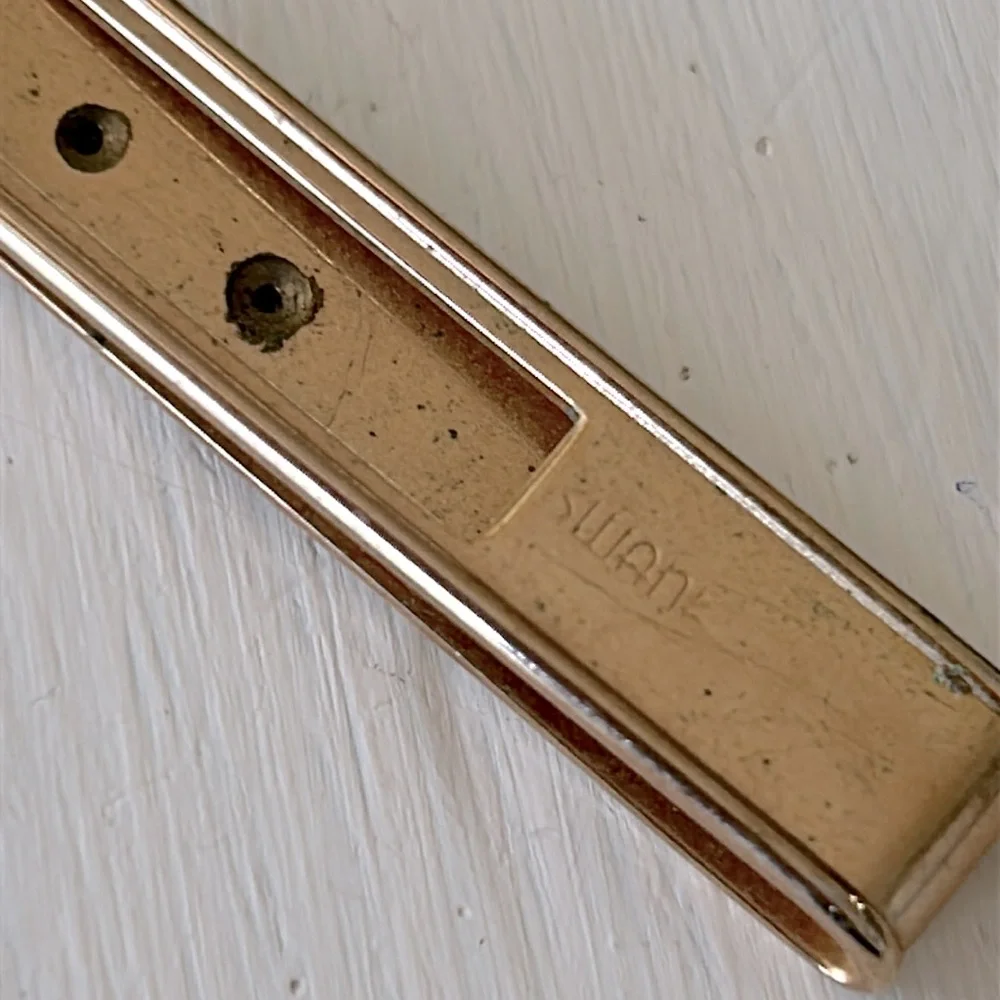 Vintage Swank Gold Tone Bar Money Clip Crown 2.5 Inch